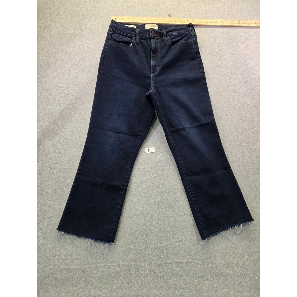 Universal Thread Womens‎ High Rise Ankle Bootcut Jeans Dark Wash Raw Hem 10/R